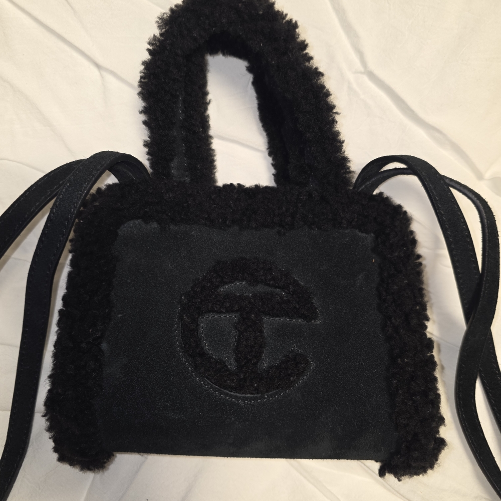 TELFAR X UGG Small Shopper Tote Black Shearling Women's Bag